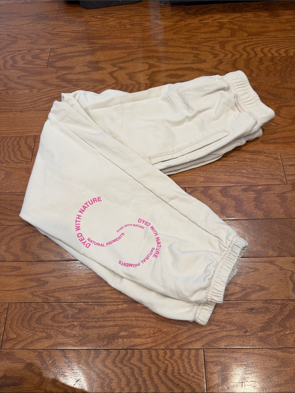 Women’s Stella McCartney c Adidas Cream Jogger Sweatpants with Pink Graphic